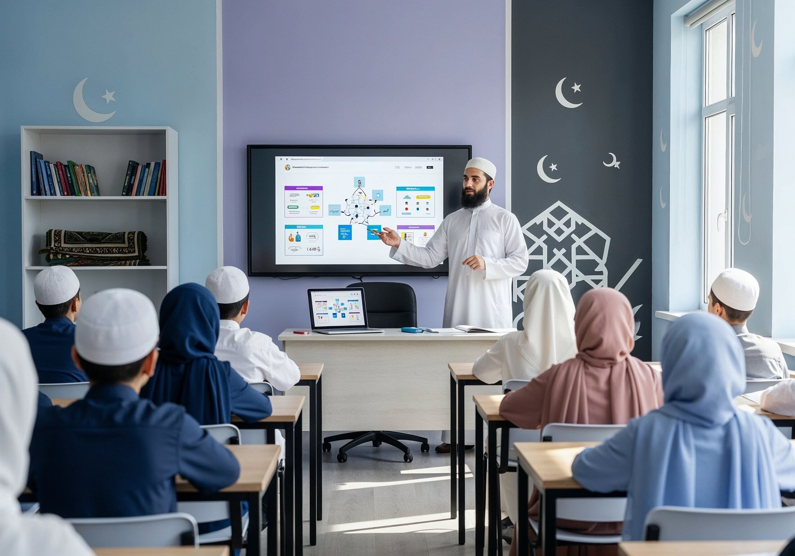 Students learning in an Islamic school classroom